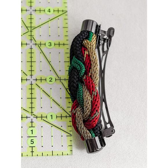 Braided Textile Barrette Hair Clip Ponytail Holder Colorful Hair Accessory - Picture 3 of 4